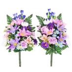 造花 仏花 りんどうとクレマチスの花束一対 CT触媒 シルクフラワー お彼岸 お盆 お仏壇 お墓 花 お供え btb