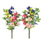 造花 仏花 シキミやリンドウとスターデージーの花束一対 CT触媒 シルクフラワー お彼岸 お盆 お仏壇 お墓 花 お供え btb