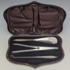 1882 year about Britain antique original silver steering wheel accessory set case go in 