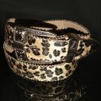 ベルト メンズ レオパード ヒョウ柄 スタッズ おしゃれ 派手 バックル ゴールド 黒 平成 ギャル男 Y2K 原宿系 モード ストリート