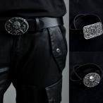 ベルト メンズ 革 レザー バックル リーフ柄 パイレーツ スカル シルバー ブラック 黒 原宿系 平成風 モード 爆買