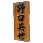 表札 木製表札 浮き彫り 長方形 延寿 戸建 玄関用