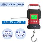 デジタルスケール 測り 計量 液晶ディスプレイ バックライト メジャー内蔵 吊り下げ式 LED 液晶 携帯式 USB充電式 乾電池 送料無料