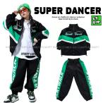 ウィンドブレーカー キッズ ダンス衣装 上下 ジャージ ヒップホップ 衣装 子供ダンス服 ダンスウェア 黒 緑 韓国 K-POP