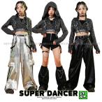 ダンス衣装 キッズ セットアップ K-POP 韓国 ガールズ ヒップホップ 衣装 シルバー 黒 ヘソ出しトップス スカート パンツ 派手
