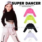 ショッピングダンス 衣装 ヒップホップ ダンス衣装 ガールズ かっこいい へそ出し トップス ショート丈トップス キッズ ヒップホップ K-POP 韓国 黒 白 ピンク 黄緑