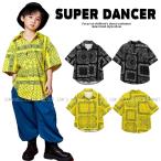 ペイズリー柄シャツ キッズダンス衣装 ヒップホップ ファッション トップス 派手 K-POP 韓国 黄色 黒