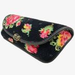 ・フェイラー メガネケース 眼鏡ケース FEILER レーシーローズドット 黒 ブラック LRD-257434-BK シュニール織りタオル地