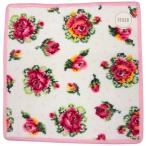・クリックポスト配送(送料１９８円) ラッピング不可 フェイラー ハンカチ FEILER レーシーローズドット 白 ホワイト/ピンク 25×25cm シュニール織り