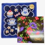 ・ハンカチ１枚用有料袋付(リボンなし) レターパックライト配送送料430円 フェイラー ハンカチ スウィートトリート ネイビー/ブルー 25×25cm シュニール織り