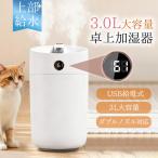 加湿器 大容量 3L 卓上 超音波式 卓上加湿器 かしつき ダブル噴霧 静音 部屋 寝室 乾燥対策 USB お手入れ簡単 節電 省エネ おしゃれ