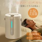 加湿器 大容量 2.5L 卓上 超音波式 卓上加湿器  USB かしつき ダブル噴霧 静音 部屋 寝室 乾燥対策 お手入れ簡単 節電 省エネ おしゃれ