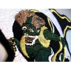 風神ワッペン「金糸」アイロン接着和柄タトゥトライバル刺青刺繍