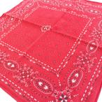 60s ELEPHANT BRAND Elephant бренд . Mark сверху нос FAST COLOR хлопок бандана красный *69 Vintage носовой платок точка уголок имеется 