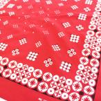 60s FAST COLOR RN15898 точка рисунок хлопок бандана красный *91 Vintage носовой платок HANDCRAFT Polka полька-дот узор 