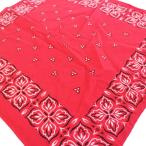 60s WASHFAST COLORS RN14193 clover рисунок хлопок бандана красный *78 Vintage носовой платок WAMCRAFT цветочный принт цветок leaf уголок имеется 