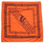 UNIVERSITY OF ILLINOIS индеец head эмблема бандана orange * Old Vintage носовой платок колледж Logo Cara 