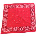 60s WASHFAST COLORS RN14193 clover рисунок хлопок бандана красный *94 Vintage носовой платок WAMCRAFT цветочный принт цветок leaf уголок имеется 