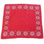 60s WASHFAST COLORS RN14193 clover рисунок хлопок бандана красный *86 Vintage носовой платок WAMCRAFT цветочный принт цветок leaf уголок имеется 