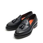 Santoni サントーニ / タッセルローファー レザーシューズ ダークネイビー ラウンドトゥ レザーソール グッドイヤーウェルト / メンズ / セール対象