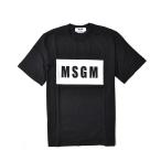 エムエスジーエム MSGM Tシャツ 半袖 クルーネック 春夏 メンズ コットン 100% ロゴ プリント ブラック