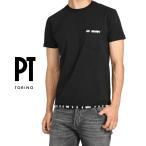 PT TORINO ピーティートリノ / ステッチデザイン 半袖Tシャツ クルーネック コットン 100% ブラック / メンズ / セール対象