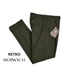 BERWICH ベルウィッチ / RETRO ストレッチコットンポリエステル ワンタックスラックス カーキグリーン / セール対象