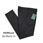 BERWICH ベルウィッチ / MORELLO スラックス ワンタック チノパンツ ストレッチ コットン ダークネイビー / メンズ / セール対象