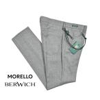 BERWICH ベルウィッチ / MORELLO スラックス ノータック 5ポケットパンツ ヴァージンウール 100% フランネル グレー / メンズ / セール対象