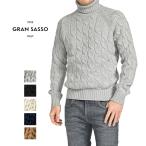 GRAN SASSO グランサッソ / ニットセーター タートルネック ケーブル編み ミドルゲージ 長袖 ヴァージンウール 100% / メンズ / セール対象