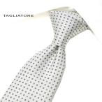 TAGLIATORE タリアトーレ / ネクタイ シルク 100% スクエアドット ホワイト / メンズ / セール対象