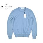 ショッピングカシミヤ GRAN SASSO グランサッソ / カシミヤ100% クルーネックハイゲージニットセーター ライトブルー / セール対象