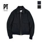 PT TORINO ピーティートリノ / フライトジャケット ジップアップ ブルゾン アウター メルトンウール ネイビー ブラック / メンズ / セール対象