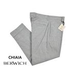 BERWICH ベルウィッチ / CHIAIA-GD コットンスラックス ワンタック パンツ ストレッチ ライトグレー / メンズ / セール対象