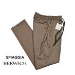 BERWICH ベルウィッチ / SPIAGGIA コットン 100% ノータックイージースラックス ソラーロ ストライプ ブラウン/ メンズ / セール対象