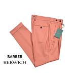 ショッピングセール対象 BERWICH ベルウィッチ / BARBER ウール100% ツータックスラックス コーラルオレンジ / セール対象