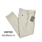 BERWICH ベルウィッチ / XRETRO-GD コットン ワンタックイージースラックス ストレッチ シアサッカー ライトグレー / メンズ / セール対象
