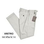BERWICH ベルウィッチ / XRETRO イージー スラックス パンツ ワンタック スーピマコットン ストレッチ ライトグレー / メンズ / セール対象