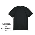 GRAN SASSO グランサッソ / 半袖 Tシャツ クルーネック スムース コットン 100% ブラック / メンズ / セール対象