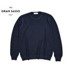 GRAN SASSO グランサッソ / ヴァージンウール100% クルーネックニットセーター ネイビー / セール対象