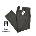 ショッピングセール対象 PT TORINO ピーティートリノ / Edge DICIANNOVE SUPER 130's ヴァージンウール100% ツータックストレートスラックス カーキグリーン / セール対象