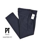 PT TORINO ピーティートリノ / MASTER FIT ストレッチウール ベルトレステーパードスラックス ネイビー / メンズ / セール対象