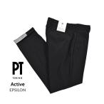 ショッピングセール対象 PT TORINO ピーティートリノ / Active EPSILON 軽量ナイロン ノータックテーパードパンツ 反射板付き ブラック / セール対象
