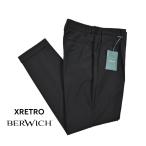ショッピングセール対象 BERWICH ベルウィッチ / XRETRO ポリエステル混ウール ワンタックストレッチスラックス ブラック / セール対象