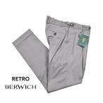 BERWICH ベルウィッチ / RETRO LONG スラックス ワンタック ストレッチ パンツ コットン グレー / メンズ / セール対象