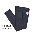 BERWICH ベルウィッチ / MORELLO ウールリネン ノータックスラックス ネイビー / メンズ / セール対象
