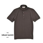 ショッピングセール対象 GRAN SASSO グランサッソ / コットン100% 鹿の子ポロシャツ 製品染め ブラウン / セール対象