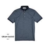 ショッピングセール対象 GRAN SASSO グランサッソ / コットン100% 鹿の子ポロシャツ 杢ネイビー / セール対象