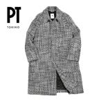 ショッピングPT PT TORINO ピーティートリノ / ウール ステンカラーコートバルマカーンコート ブラック×ホワイト / セール対象