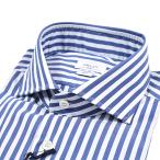 ショッピングセール対象 ORIAN オリアン / ストレッチコットン ストライプシャツ EXTRA SLIM FIT ブルー / 25-26AW新作 / セール対象